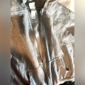 Grey zip-up hoodie